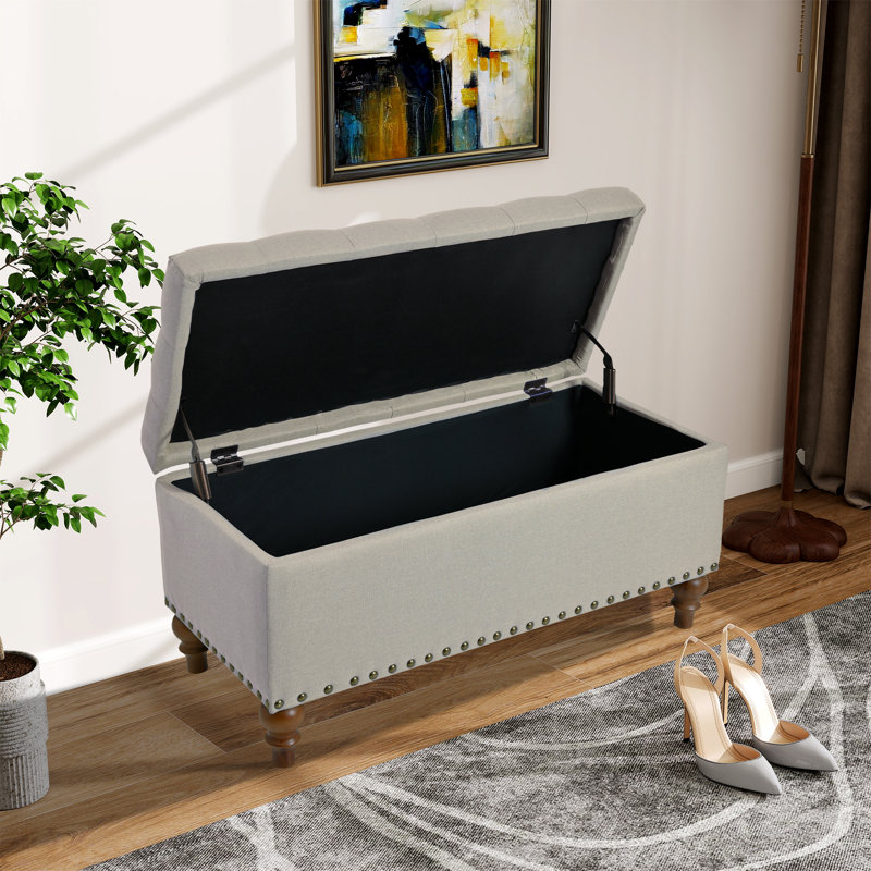 Ottoman storage bench,, Beige