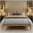 Besan Solid Wood Bed Frame with Headboard-121839103-121839101