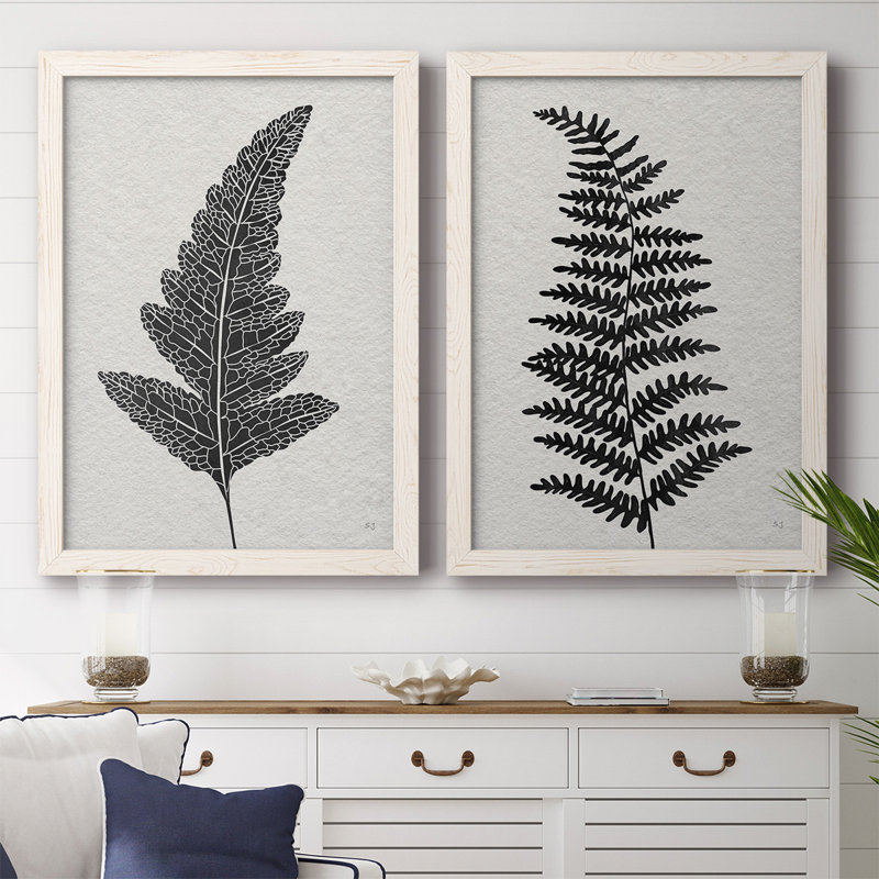 Toile encadrée «Forest Fern I-Premium» prête à être accrochée, Cadre blanc, H 36,5 po x l 53 po x P 1,5 po