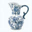 Grand pot en céramique 9,4 "x 6,5" x 12,2 "en porcelaine bleue et blanche