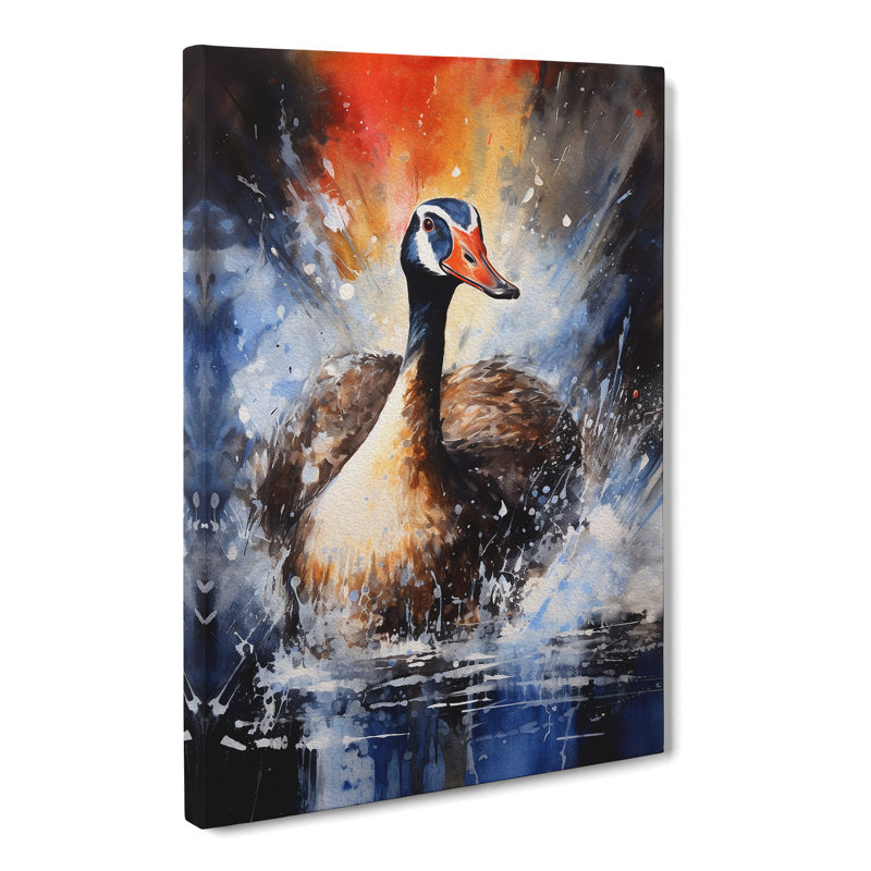 Goose Gestural - Wrapped Canvas, 76cm H x 50cm W x 3cm D