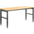 Adjustable Height Wood Workbench with Metal Frame and Power Outlets-807700455
