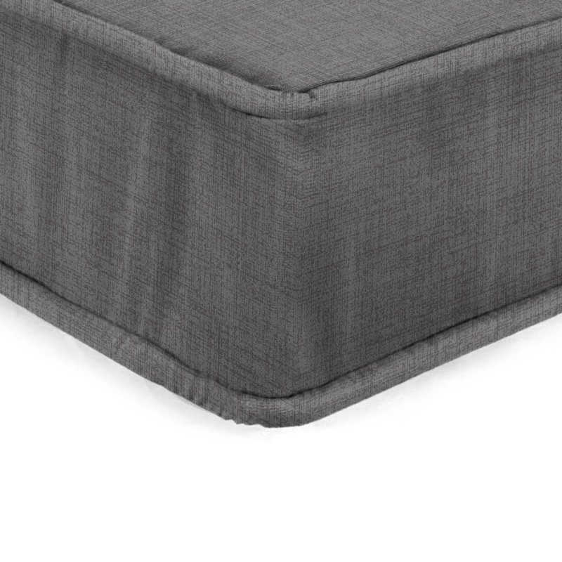 22.5" x 22.5" Outdoor Deep Seat Cushion with Ties and Welt, Gray 1