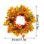 Couronne de Thanksgiving artificielle, couronne de porte d'érable artificielle 17,7 pouces avec fausse citrouille, décorations murales et de fenêtre pour les fêtes