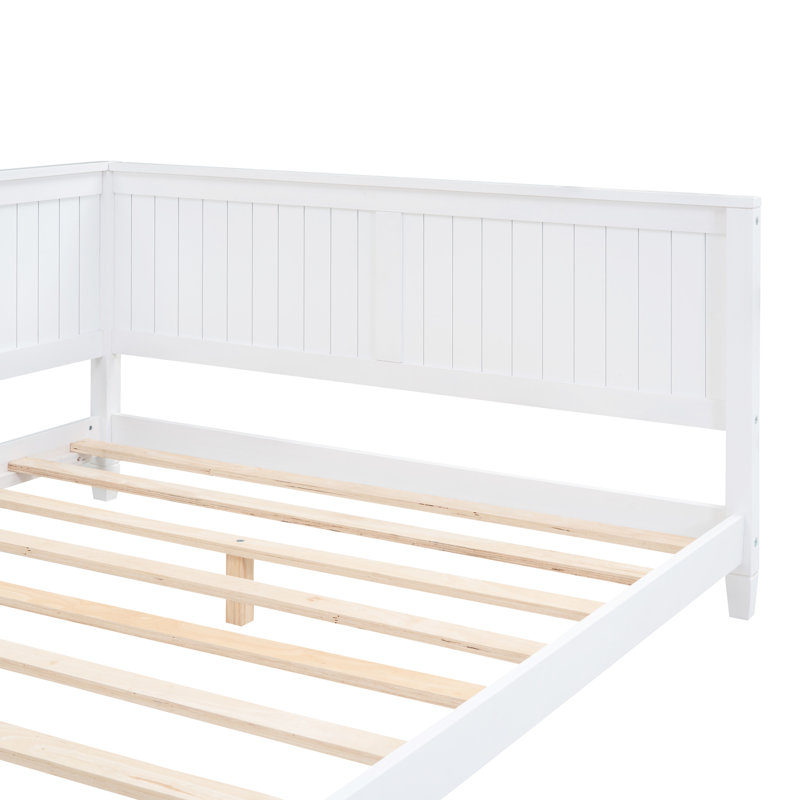 Mid-Century Modern Full Size Daybed/ In White - Wood Construction For Home Office With Classic Appeal, Full, White