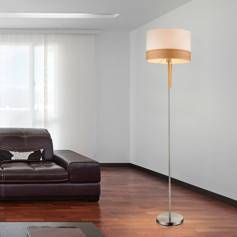 Apolonio 170cm Silver Traditional Floor Lamp, White