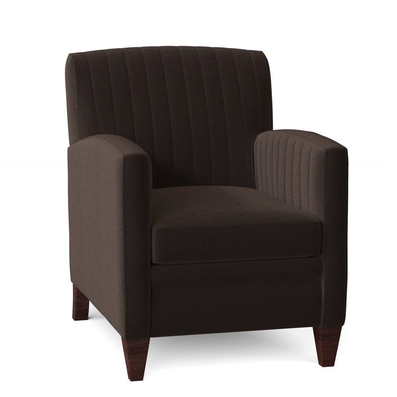 Barnabus Leather Club Chair, Outsider Raven Genuine Leather, Mahogany