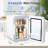 Compact Skincare Fridge With LED Mirror For Desk Organization And Beauty Routine Enhancement, Offering Convenient Cold And Warm Storage For Makeup, Skincare, And Small Food Items.-113722114