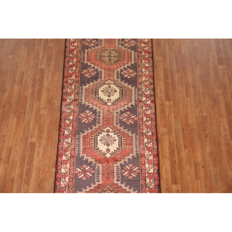 Tapis de couloir géométrique traditionnel 4x9