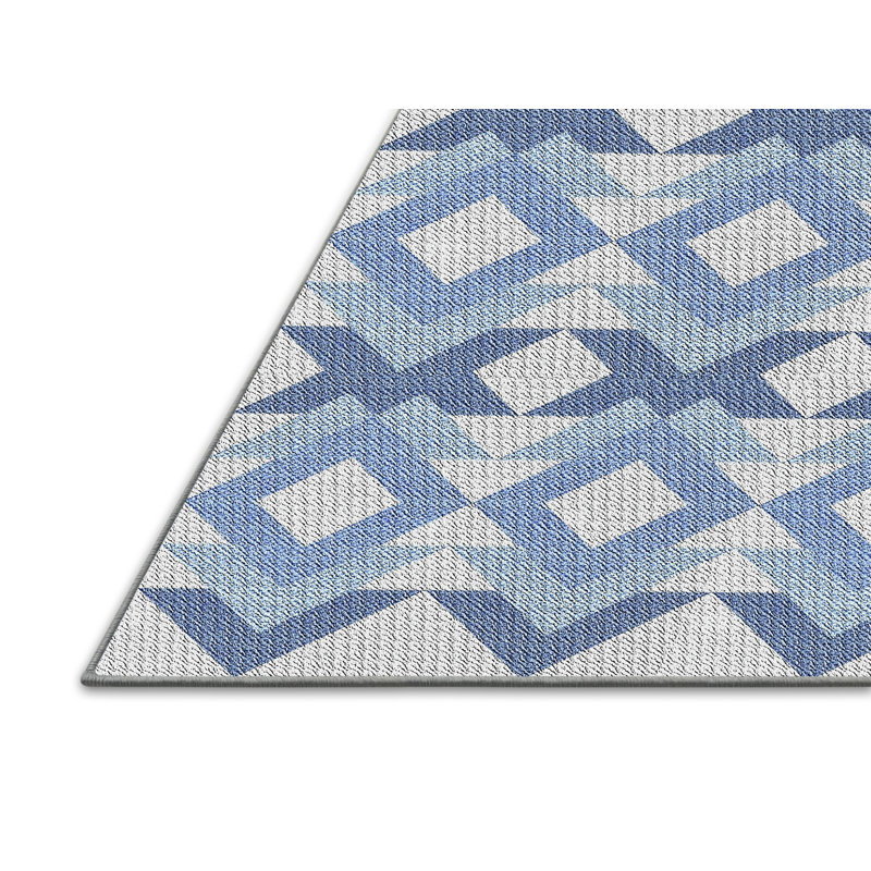 Tapis bleu ciel à motifs, Rectangle 2 pi x 5 pi