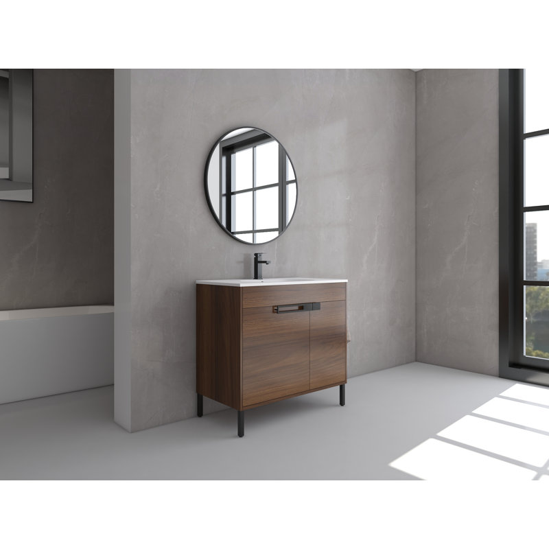 Brentten 36'' Single Bathroom Vanity with Resin Top