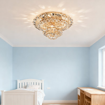 8 - Light 23.6" Modern Crystal Flush Mount Lighting