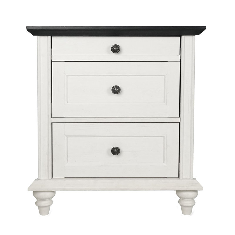 Table de chevet 1pc, White/Black
