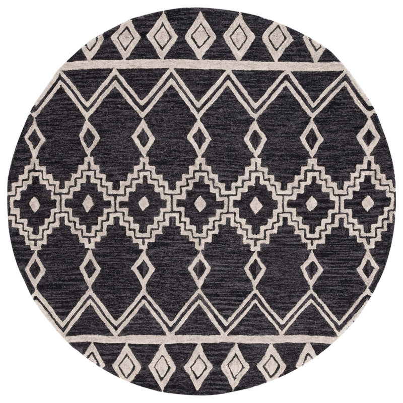 Abbegail Hand Tufted Wool Southwestern Rug, Round 6'