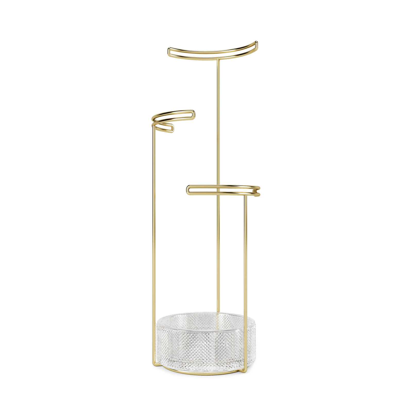 Tesora Jewelry Stand, Glass/Brass