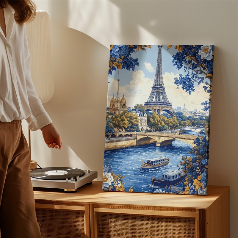 Toile tendue à suspendre, Paris, H 30 po x l 30 po