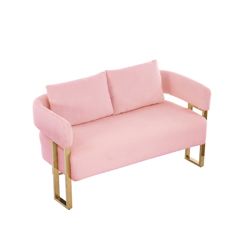 Causeuse en molleton 51 po de large pour petit appartement, Rose
