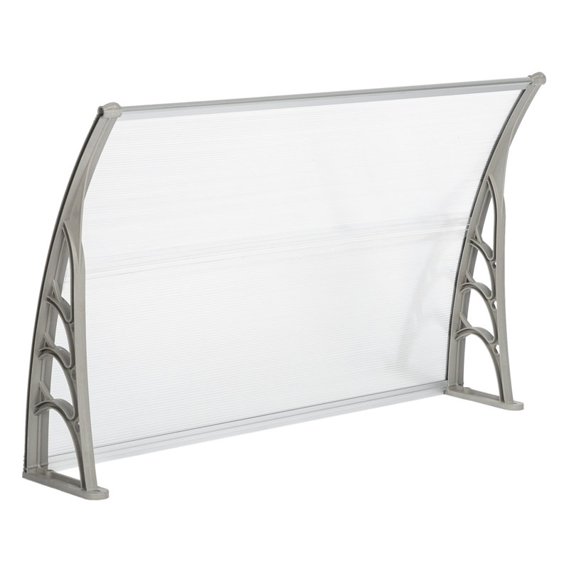 Dakota Fields 119.9cm W x 73.7cm D Plastic Cover Retractable Door / Window Awning, Grey