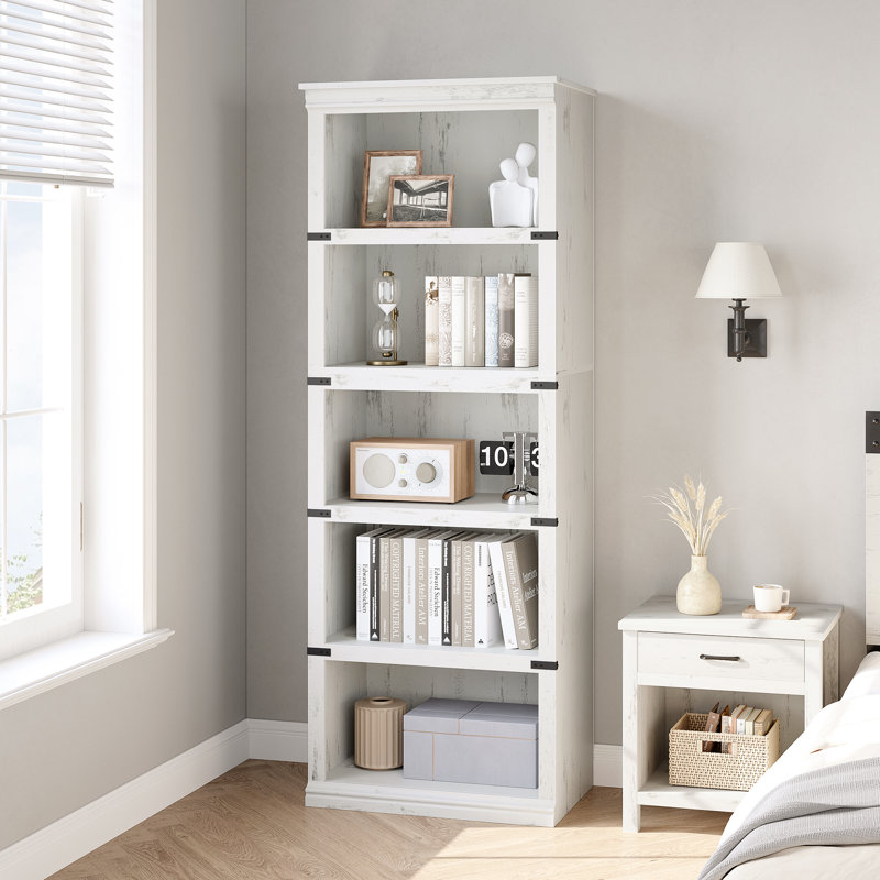 Cupar Bookcase, White, 67.4" H x 24.5" W x 12.7" D
