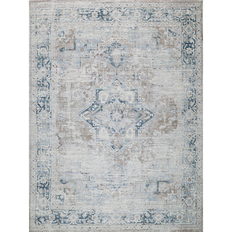 Vintage Looms Rust/Navy Polyester powerloom Area Rug, Rectangle 8' x 10'