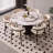 Retro Modern Microlite Round Dining Table Set-124368278-124368279