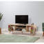 Meuble télé moderne avec pieds charme, finition chêne Sonoma, 55,1 po x 19,7 po x 15,7 po | 100% panneau de particules enduit de mélamine, revêtement UV | Plusieurs tablettes, fixation murale, rangement supplémentaire | Design scandinave