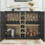 Armoire à boissons évidée cannelée de style Mid-Century, buffet avec porte-verres à vin, rangement multifonctionnel-1598937969