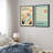 Classical Artwork Geometric Teal Abstract Mid-Century Modern Picture Framed Canvas 2 Pieces Print Wall Art-71660107-71660106