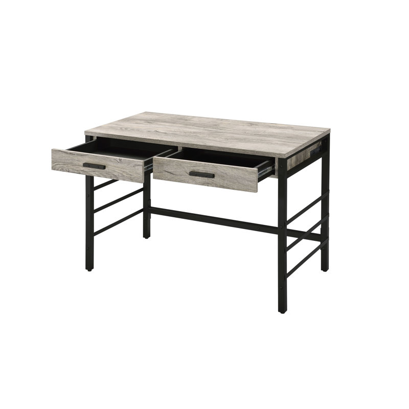 Bureau sophistiqué pour la maison: Bureau chic en chêne vieilli et finition noire - et finition, accès