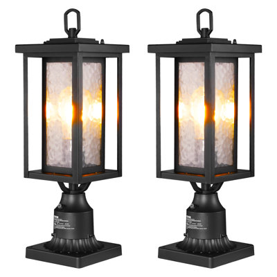 2 PCs Dusk to Dawn Outdoor Lamp Post Light Fixture 17.72in Pole Pier Mount