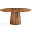 Table de confÃ©rence ovale en bois brun rustique de 140 cm pour 6 personnes (tabourets non inclus)