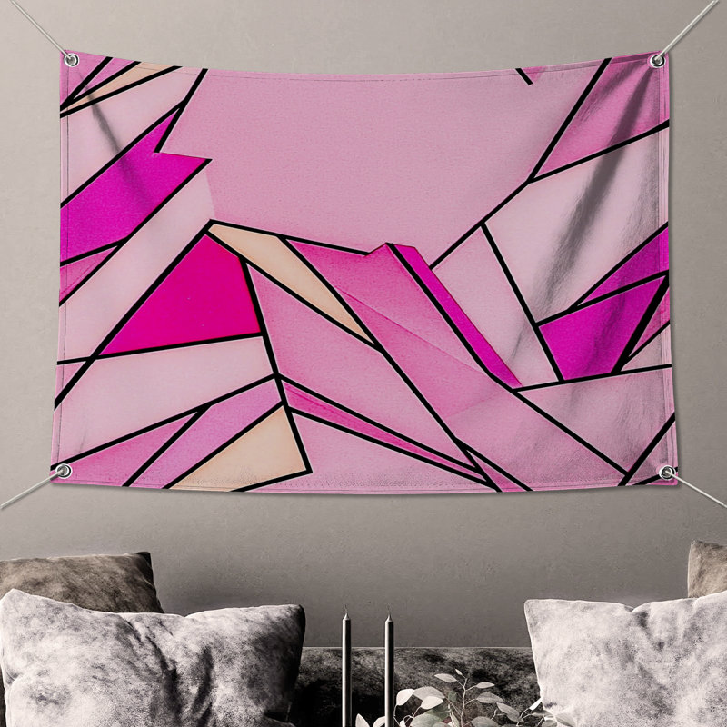 Tapisserie murale abstraite - art mural, 51in H x60in W with 4 Grommets