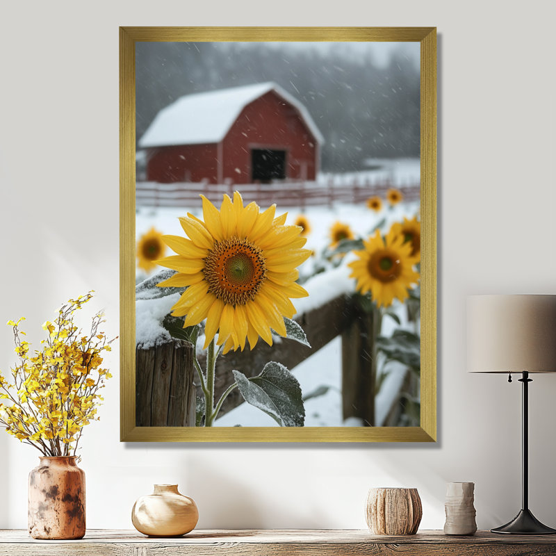 Girton - Floral Wall Art, H 32 po x l 24 po, Reproduction encadrée d'une seule photo, Doré