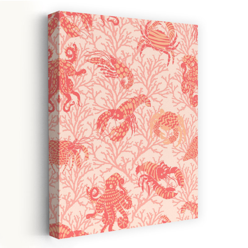 Pink Coral Sea Life by Annick - Wrapped Canvas Print, 45.72 cm H x 30.48 cm W
