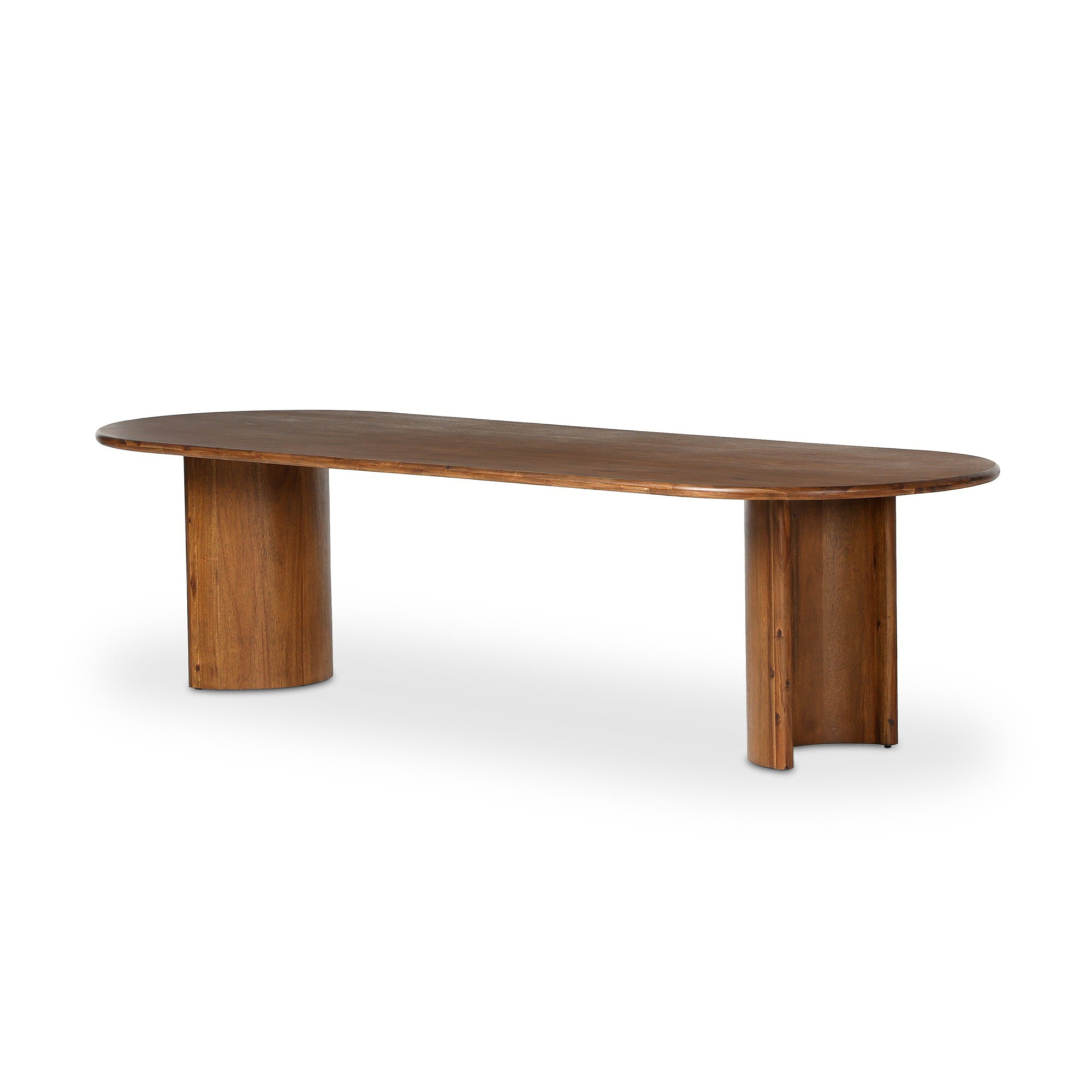 Haiden 94'' Double Pedestal Dining Table, 30" H x 118" W x 42" D, Seasoned Brown Acacia
