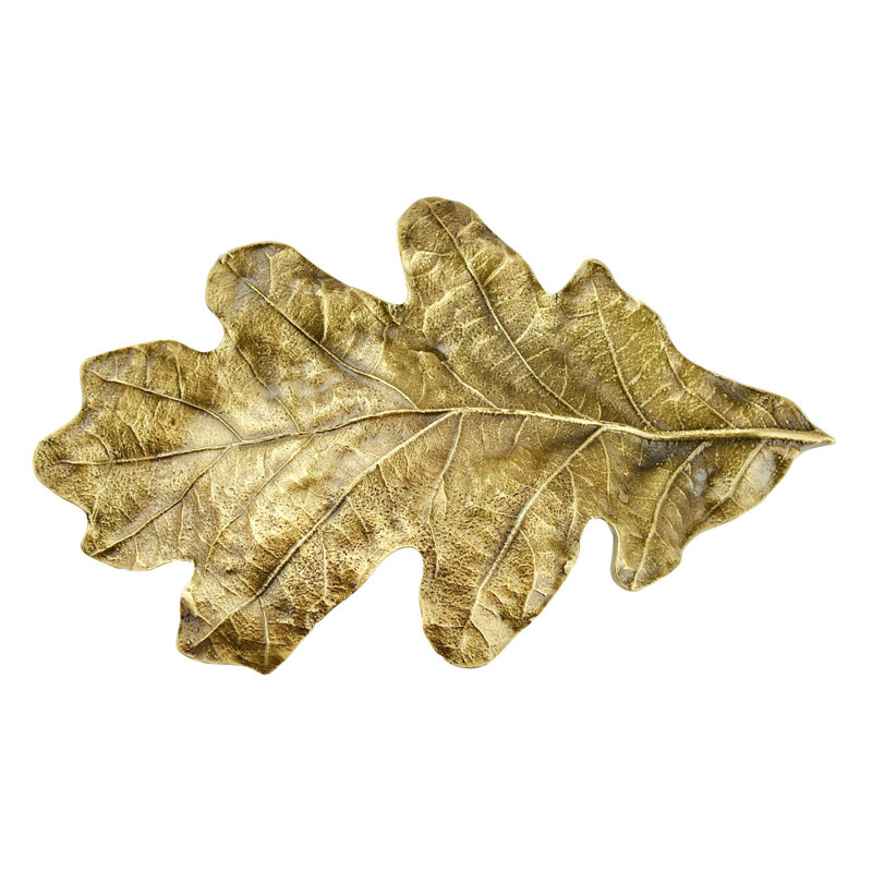 Poignée fantaisie à feuilles, Laiton antique