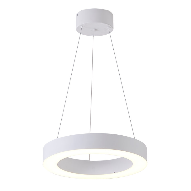 Lustre halo 1 lumière DEL blanc mat, Blanc mat