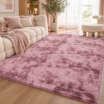 Aspire Homeware Lilac Shaggy Area Rug Soft Modern Indoor Carpet