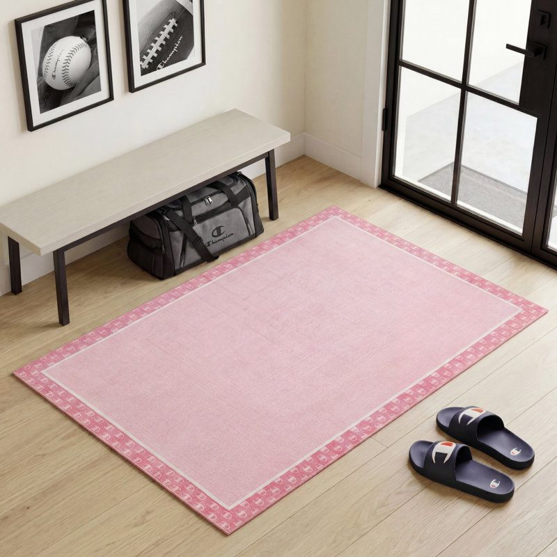 Tapis lavable imprimé Chenille Champion Carter, Light Pink Multi, 3' x 5'