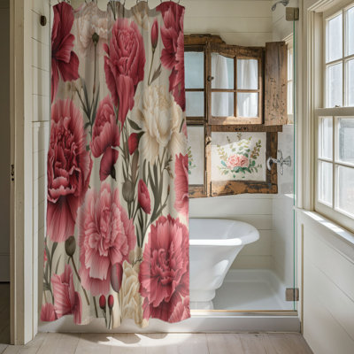 Rideau de douche Blooming Carnation - Premium