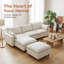 Canapé modulaire en chenille modulaire en L 108,5 po avec repose-pieds mobile | Canapé en forme de nuage avec ressorts ensachés et structure en bois massif-1166429117