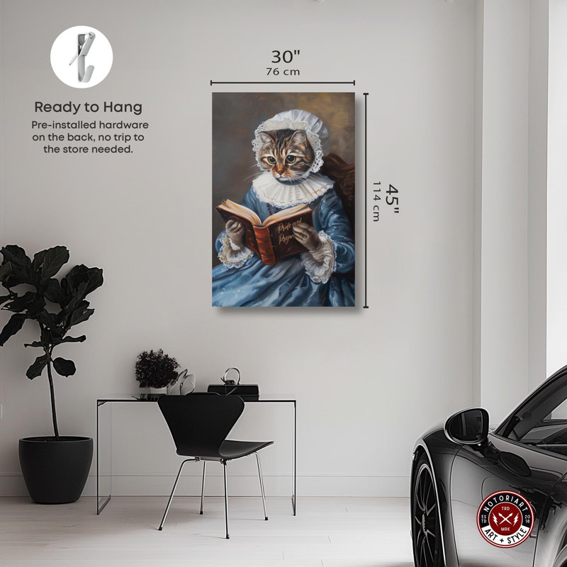 «Literature Writer Cat» par Quirky Art, Toile tendue, H 15 po x l 10 po