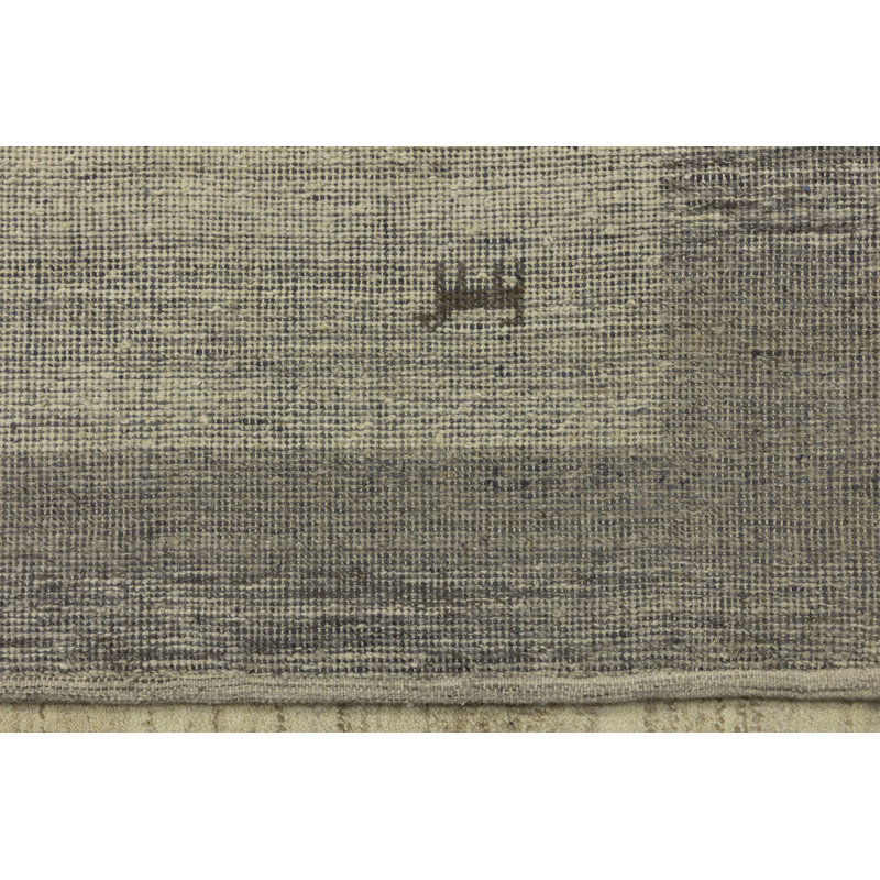 Tapis beige / gris en laine noué à la main Lucie-Luise