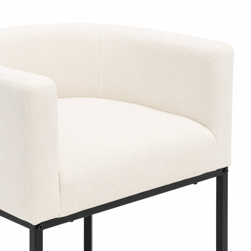 Tabouret de bar 27 po H, Black, Beige/Black Frame