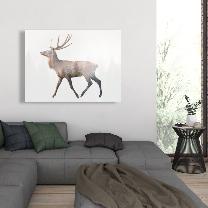 Cerf et forêt, toile - décoration intérieure inspirée de la nature
