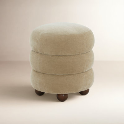 Dalisha 17" Velvet Round Ottoman