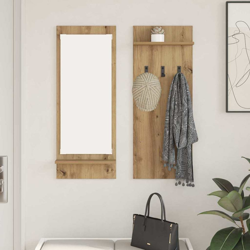 Wall-Mounted Coat Rack With Shelf 70 X 10 X 90 Cm, Artisan Oak