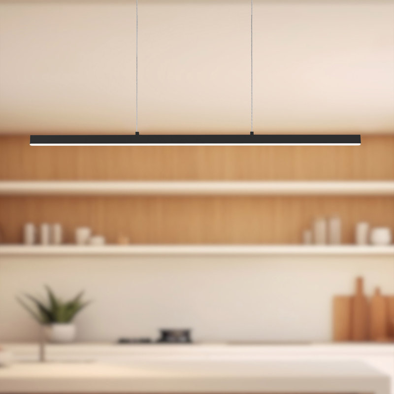 Vega 1 - Light LED Pendant, 122.5" H x 56" W x 1.5" D, Black
