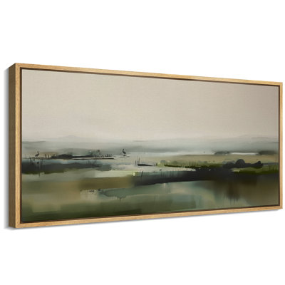 Green Wetland Artwork, Abstract Landscape Wall Pictures, Giclee Canvas Digital Print Extra Large Framed Wall Art