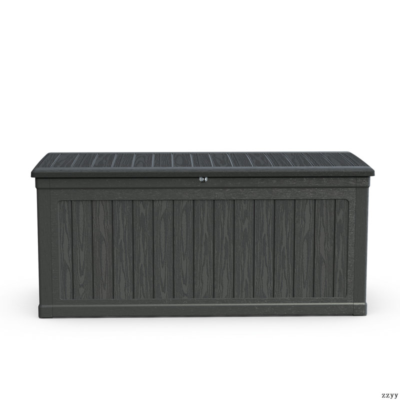 260 Gallon Large Outdoor Storage XXL Deck Box For Patio Furniture, Outdoor Cushions, Garden Tools And Sports/Pools Equipment, Waterproof Resin, Lockable, Black